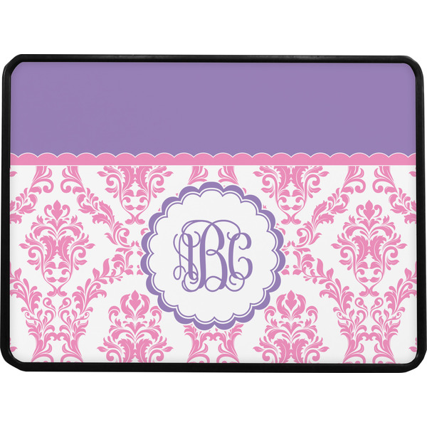 Pink, White & Purple Damask Rectangular Car Hitch Cover w/ FRP Insert