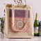 Pink, White & Purple Damask Reusable Cotton Grocery Bag - In Context