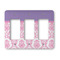 Pink, White & Purple Damask Rocker Light Switch Covers - Triple - MAIN