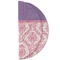 Pink, White & Purple Damask Round Linen Placemats - HALF FOLDED (double sided)