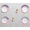 Pink, White & Purple Damask Round Linen Placemats - LIFESTYLE (set of 4)