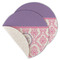 Pink, White & Purple Damask Round Linen Placemats - MAIN (Single Sided)