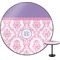 Pink, White & Purple Damask Round Table Top