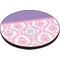 Pink, White & Purple Damask Round Table Top (Angle Shot)