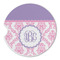 Pink, White & Purple Damask Sandstone Car Coaster - Single