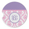 Pink, White & Purple Damask Sandstone Car Coaster - Single (Personalized)