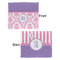 Pink, White & Purple Damask Security Blanket - Front & Back View