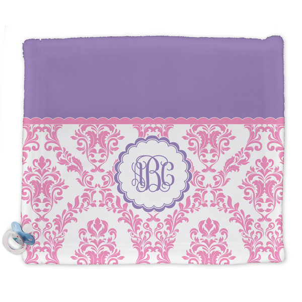 Custom Pink, White & Purple Damask Security Blanket (Personalized)