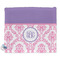 Pink, White & Purple Damask Security Blanket - Front View