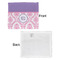 Pink, White & Purple Damask Security Blanket - Front & White Back View