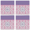 Pink, White & Purple Damask Set of 4 Sandstone Coasters - See All 4 View