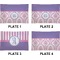 Pink, White & Purple Damask Set of Rectangular Appetizer / Dessert Plates (Approval)