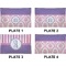 Pink, White & Purple Damask Set of Rectangular Dinner Plates (Approval)