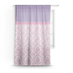 Pink, White & Purple Damask Sheer Curtain (Personalized)