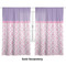Pink, White & Purple Damask Sheer Curtains Double