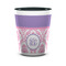 Pink, White & Purple Damask Ceramic Shot Glass - 1.5 oz - Two Tone - Set of 4 (Personalized)