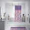 Pink, White & Purple Damask Shower Curtain - 70"x83"