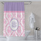 Pink, White & Purple Damask Shower Curtain Lifestyle