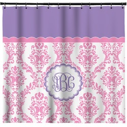 Pink, White & Purple Damask Shower Curtain (Personalized)