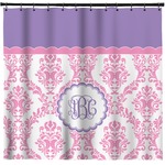 Pink, White & Purple Damask Shower Curtain - Custom Size (Personalized)