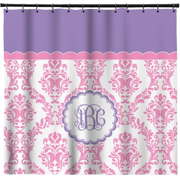 Custom Pink, White & Purple Damask Shower Curtain - Custom Size (Personalized)