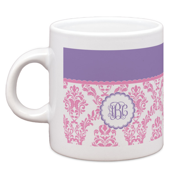 Pink, White & Purple Damask Single Shot Espresso Cup - Single Front