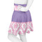 Pink, White & Purple Damask Skater Skirt - Side