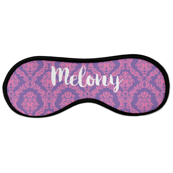 Custom Pink, White & Purple Damask Sleeping Eye Masks - Large (Personalized)