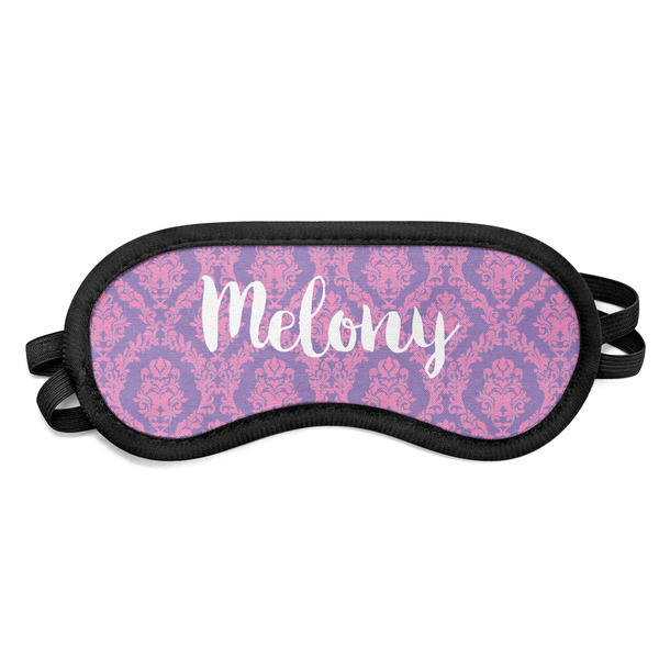 Custom Pink, White & Purple Damask Sleeping Eye Mask (Personalized)