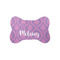 Pink, White & Purple Damask Bone Shaped Dog Food Mat (Small) (Personalized)
