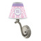 Pink, White & Purple Damask Small Chandelier Lamp - LIFESTYLE (on wall lamp)