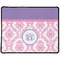 Pink, White & Purple Damask Large Gaming Mouse Pad - 12.5" x 10" (Personalized)