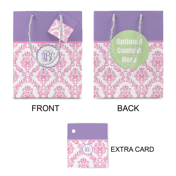Pink, White & Purple Damask Small Gift Bag - Approval