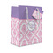 Pink, White & Purple Damask Small Gift Bag - Front/Main