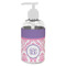 Pink, White & Purple Damask Plastic Soap / Lotion Dispenser (8 oz - Small - White) (Personalized)