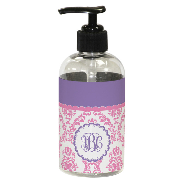 Pink, White & Purple Damask Small Soap/Lotion Bottle
