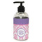 Pink, White & Purple Damask Plastic Soap / Lotion Dispenser (8 oz - Small - Black) (Personalized)