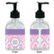 Pink, White & Purple Damask Glass Soap/Lotion Dispenser - Approval
