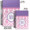 Pink, White & Purple Damask Spiral Journal - Comparison