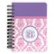 Pink, White & Purple Damask Spiral Journal Small - Front View