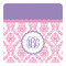 Pink, White & Purple Damask Square Decal - XLarge (Personalized)