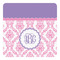 Pink, White & Purple Damask Square Decal (Personalized)