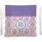 Pink, White & Purple Damask Square Dinner Plate