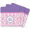 Pink, White & Purple Damask Square Fridge Magnet - MAIN