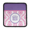 Pink, White & Purple Damask Iron On Square Patch w/ Monogram