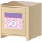 Pink, White & Purple Damask Square Wall Decal on Wooden Cabinet