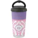 Pink, White & Purple Damask Stainless Steel Coffee Tumbler (Personalized)