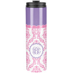 Pink, White & Purple Damask Stainless Steel Skinny Tumbler - 20 oz (Personalized)