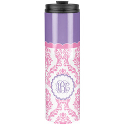 Pink, White & Purple Damask Stainless Steel Skinny Tumbler - 20 oz (Personalized)