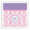 Pink, White & Purple Damask Paper Dinner Napkins (Personalized)